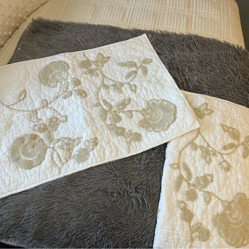 Pottery Barn Embroidered Pillow Shams - Picture 3 of 7